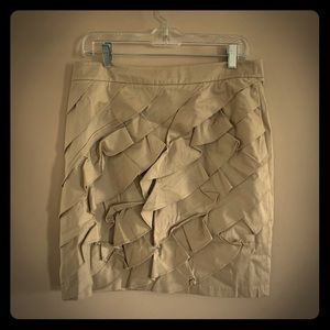 New York & Company Khaki Colored Ruffled Skirt
